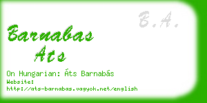 barnabas ats business card